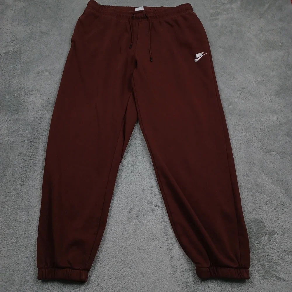 Nike Pants Womens Large Red Joggers Fleece Casual Drawstring